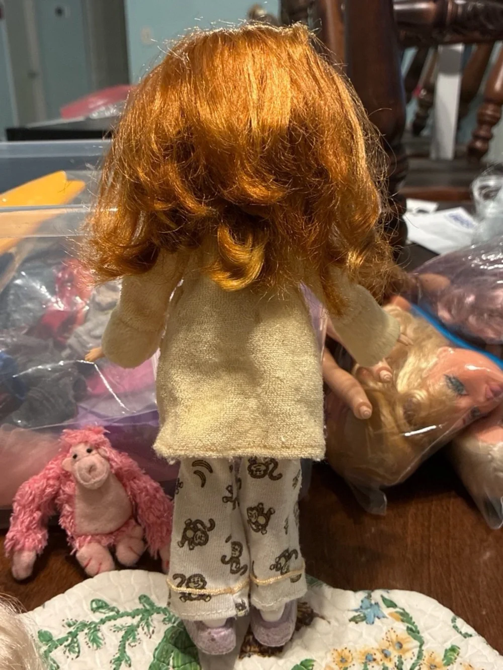 2003 Bratz Slumber Party Meygan doll and monkey plush pet